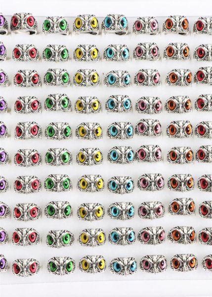 punk vintage colorful owl eye adjustable open rings jewelry for women men mix style color party gifts whole 36pcslot3744677, Golden;silver
punk vintage colorful owl eye adjustable open rings jewelry for women men mix style color party gifts whole 36pcslot3744677, Golden;silver