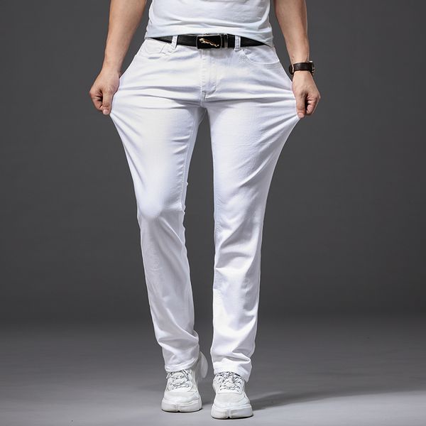 men's jeans spring stretch white classic style slim fit soft trousers male brand business casual pants 230717, Blue
men's jeans spring stretch white classic style slim fit soft trousers male brand business casual pants 230717, Blue