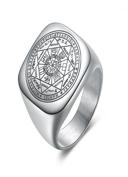 cluster rings solomon for men silver color magic runes stainless steel signet pagan amulet male jewelry19120058, Golden;silver
cluster rings solomon for men silver color magic runes stainless steel signet pagan amulet male jewelry19120058, Golden;silver