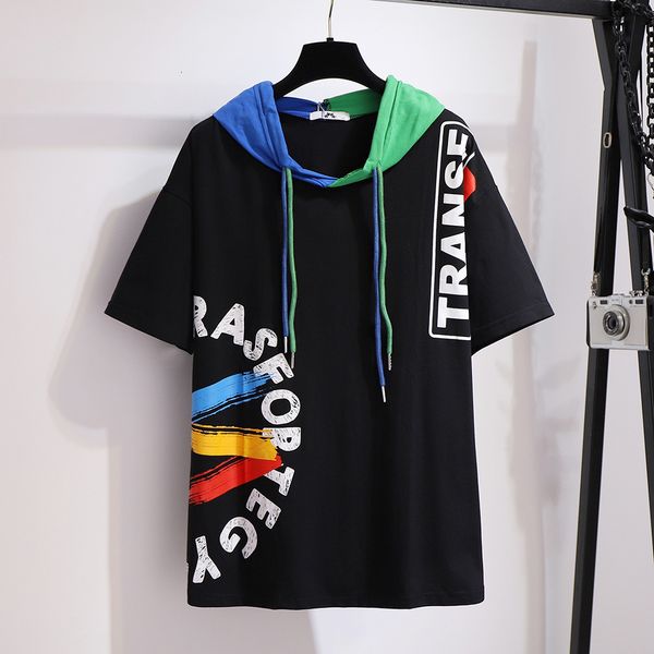 women's plus size tshirt 150kg plus size women's summer hooded short sleeve tshirt bust 157cm 6xl 7xl 8xl 9xl 10xl loose colorbloc, Black
women's plus size tshirt 150kg plus size women's summer hooded short sleeve tshirt bust 157cm 6xl 7xl 8xl 9xl 10xl loose colorbloc, Black