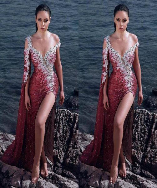 arabic evening dresses 2019 one shoulder thigh high slits beaded prom gowns lace appliques special occasion dress5095323, Black;red
arabic evening dresses 2019 one shoulder thigh high slits beaded prom gowns lace appliques special occasion dress5095323, Black;red