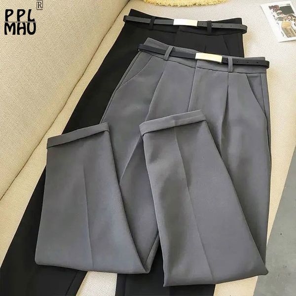 women's plus size pants office lady belt harem suit high waist work classic pantalone 2023 spring casual baggy s ankle length trousers, Black
women's plus size pants office lady belt harem suit high waist work classic pantalone 2023 spring casual baggy s ankle length trousers, Black
