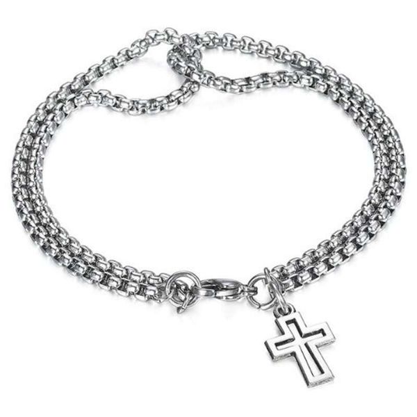 new style cross hollow double chain cross titanium steel men's bracelet double layer personalized bracelet, Golden;silver
new style cross hollow double chain cross titanium steel men's bracelet double layer personalized bracelet, Golden;silver