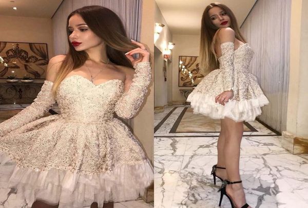2018 lace short prom dresses sweetheart long sleeves backless tutu champagne short party dresses custom made5050000, Black
2018 lace short prom dresses sweetheart long sleeves backless tutu champagne short party dresses custom made5050000, Black
