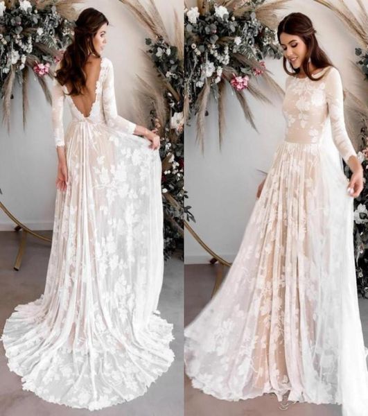 2020 new vintage bohemian wedding dresses with nude lining long sleeves open back full lace boho beach garden bridal gowns 798799787, White
2020 new vintage bohemian wedding dresses with nude lining long sleeves open back full lace boho beach garden bridal gowns 798799787, White