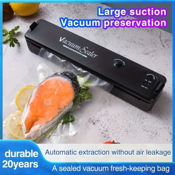 Image of 1pc Vacuum Sealer Machine Food Vacuum Sealer For Food Saver - Automatic Air Sealing System For Food Storage Dry And Moist Food Modes Compact Design With 20Pcs Seal Bags
