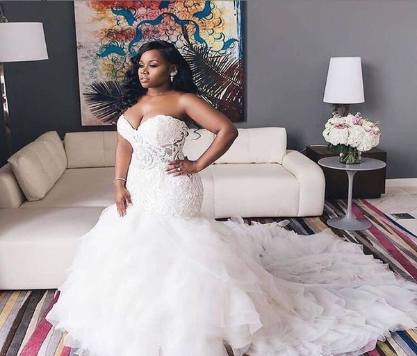 2021 african sweetheart mermaid wedding dress with ruched trian appliques lace up back women bridal custom plus size weddings2783364, White
2021 african sweetheart mermaid wedding dress with ruched trian appliques lace up back women bridal custom plus size weddings2783364, White