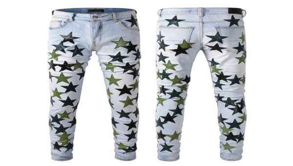 new style designer mens jeans colorblock leather fashion slimleg jeans five star biker pants distressed water diamond stripes den2431114, Blue
new style designer mens jeans colorblock leather fashion slimleg jeans five star biker pants distressed water diamond stripes den2431114, Blue