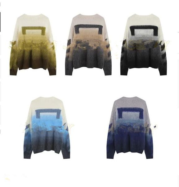 designer mens mohair sweaters womens autumn winter sweater fashion youth bottomed warm clothing gradient color pullover knit shirt size s-xl, White;black
designer mens mohair sweaters womens autumn winter sweater fashion youth bottomed warm clothing gradient color pullover knit shirt size s-xl, White;black