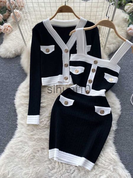 women's two piece pants autumn new women's dresses knitwear suits small fragrance knitted cardigan coat + suspender knit dress str, White
women's two piece pants autumn new women's dresses knitwear suits small fragrance knitted cardigan coat + suspender knit dress str, White