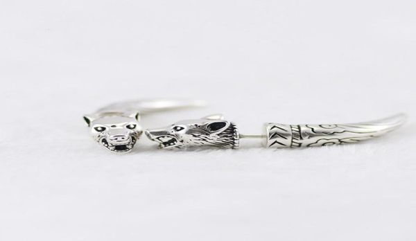 s925 sterling silver earrings anger forest series vintage engraved wolf head sterling silver earrings curved bottom bracket sterli4066002, Golden
s925 sterling silver earrings anger forest series vintage engraved wolf head sterling silver earrings curved bottom bracket sterli4066002, Golden