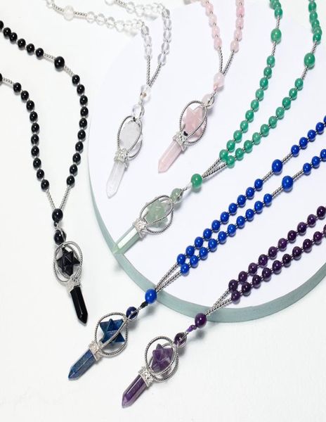 qimoshi natural crystal rotate merkaba star stone chakra pendant necklace hexagonal pointed energy reiki healing rose quartz ameth5390804, Silver
qimoshi natural crystal rotate merkaba star stone chakra pendant necklace hexagonal pointed energy reiki healing rose quartz ameth5390804, Silver