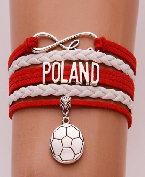 infinity love poland bracelets bangles soccerheart charm braided pu leather for women men bracelet jewelry drop 8864998, Golden;silver
infinity love poland bracelets bangles soccerheart charm braided pu leather for women men bracelet jewelry drop 8864998, Golden;silver