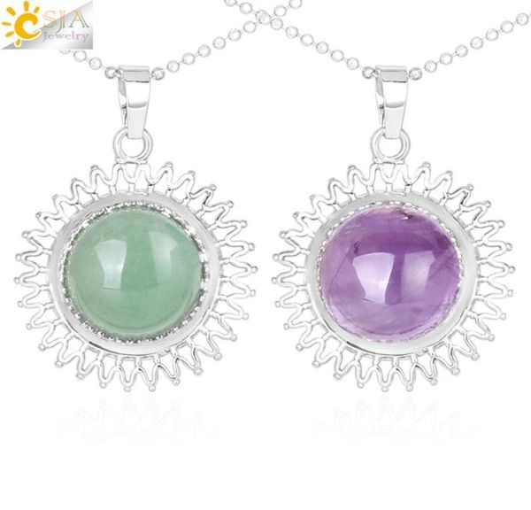 csja women natural gemstone bead necklace 28mm sun flower pendant 8 colors gems stone jewelry real quartz necklaces f3807333639, Silver
csja women natural gemstone bead necklace 28mm sun flower pendant 8 colors gems stone jewelry real quartz necklaces f3807333639, Silver
