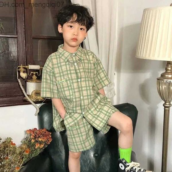 clothing sets summer boys' korean shirt set fashion boys' casual green checkered short sleeve single breasted shirt+shorts 2 piece, White
clothing sets summer boys' korean shirt set fashion boys' casual green checkered short sleeve single breasted shirt+shorts 2 piece, White
