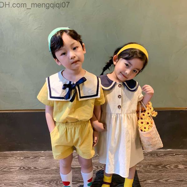 clothing sets summer kids boys girls cotton set baby set sailor collar short sleeve t-shirt+shorts children's clothing brother sisters, White
clothing sets summer kids boys girls cotton set baby set sailor collar short sleeve t-shirt+shorts children's clothing brother sisters, White