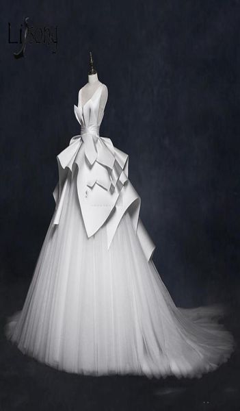 elegant satin and tulle wedding dresses backless lace up bridal gowns ruched sweep train wedding vestidos custom made ball go7692014, White
elegant satin and tulle wedding dresses backless lace up bridal gowns ruched sweep train wedding vestidos custom made ball go7692014, White
