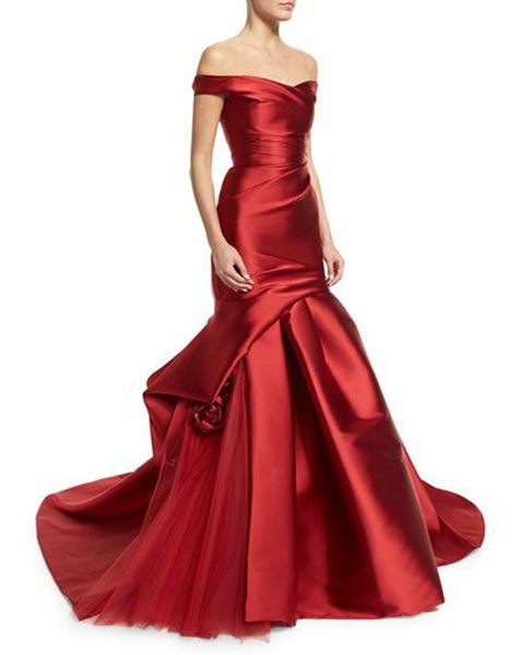 elegant long off shoulder satin evening dresses mermaid red tulle pleated sweep train vestidos de noche formal prom dress for women, Black;red
elegant long off shoulder satin evening dresses mermaid red tulle pleated sweep train vestidos de noche formal prom dress for women, Black;red