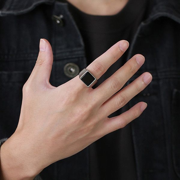vintage rings for men stainless steel ring inlay black square acrylic ring jewelry gift for boys boyfriend ladies dad yw346rc-484, Golden;silver
vintage rings for men stainless steel ring inlay black square acrylic ring jewelry gift for boys boyfriend ladies dad yw346rc-484, Golden;silver