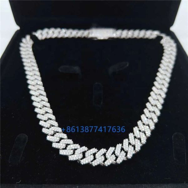 luxury hip hop necklace 12mm 18" 20" 22" 24" vvs diamond moissanite iced out 10k gold cuban link chain, Silver
luxury hip hop necklace 12mm 18" 20" 22" 24" vvs diamond moissanite iced out 10k gold cuban link chain, Silver
