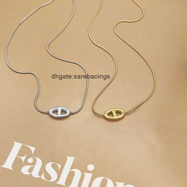 aher mas designer luxury nacklace cold wind h pig nose steel necklace for women's east gate luxury small and colorless versatile snake, Silver
aher mas designer luxury nacklace cold wind h pig nose steel necklace for women's east gate luxury small and colorless versatile snake, Silver