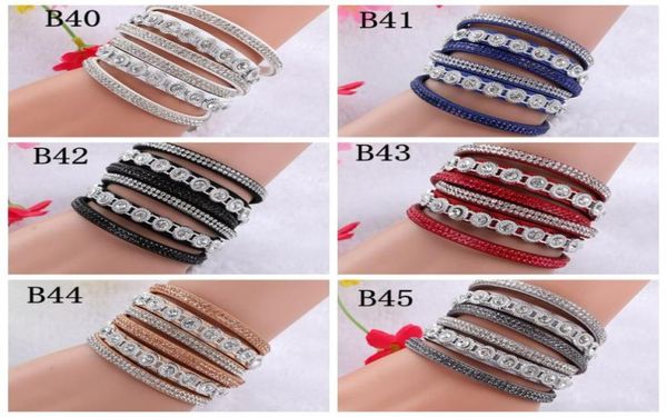 stylish multilayer drilling leather flannelette bracelet handmade rhinestone leather wrap bracelets women039s wristband je1341356, Golden;silver 
stylish multilayer drilling leather flannelette bracelet handmade rhinestone leather wrap bracelets women039s wristband je1341356, Golden;silver