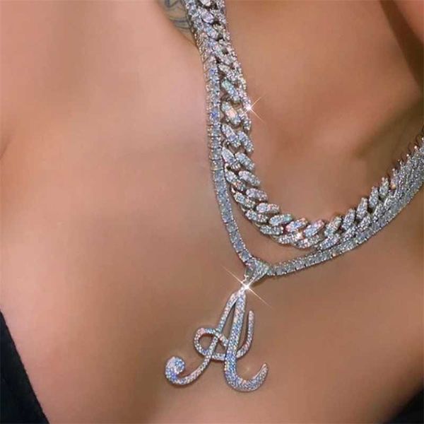 pendant necklaces bling crystal a z cursive initial letter necklace for women luxury iced out zircon tennis chain hip hop jewelry 230613, Silver
pendant necklaces bling crystal a z cursive initial letter necklace for women luxury iced out zircon tennis chain hip hop jewelry 230613, Silver