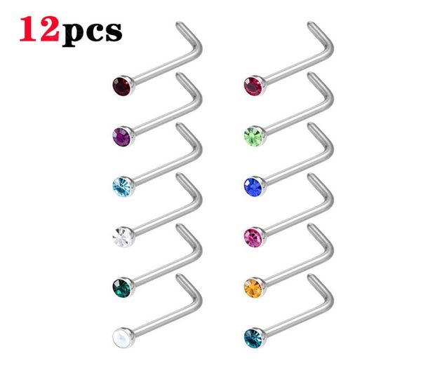 crystal nose stud nariz piercing set l shape nose ring stainless steel 2mm gem nostril screw for women men body jewelry2098952, Silver
crystal nose stud nariz piercing set l shape nose ring stainless steel 2mm gem nostril screw for women men body jewelry2098952, Silver