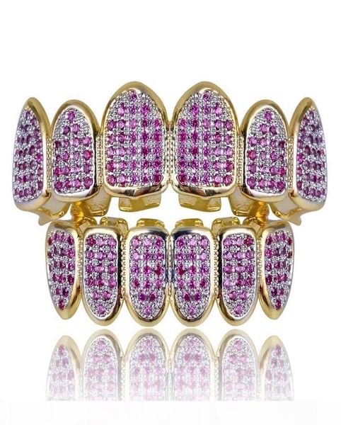 new custom fit hip hop gold teeth grillz caps micro pave fuchsia cubic zirconia bottom grills set for christmas gift women8555304, Black 
new custom fit hip hop gold teeth grillz caps micro pave fuchsia cubic zirconia bottom grills set for christmas gift women8555304, Black