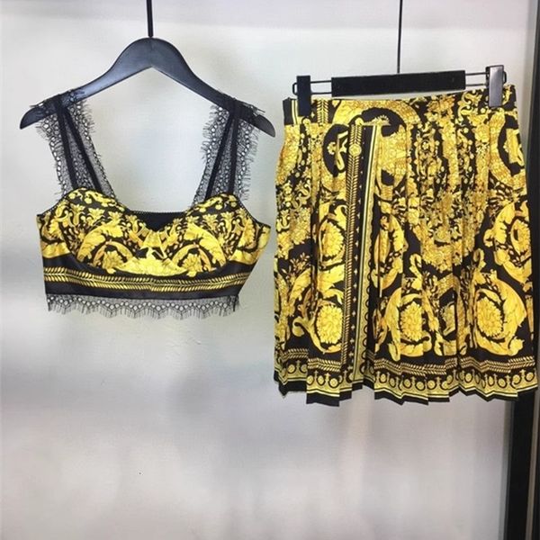 two piece dres summer piece set spaghetti strap camis tank and pleated skirt fashion printed 230715, White
two piece dres summer piece set spaghetti strap camis tank and pleated skirt fashion printed 230715, White