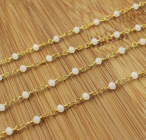 whole moonstone chalcedony rosary style beaded chain4x3mm faceted rondelles white beads wire wrapped gold chain beaded c46442472698, Silver
whole moonstone chalcedony rosary style beaded chain4x3mm faceted rondelles white beads wire wrapped gold chain beaded c46442472698, Silver