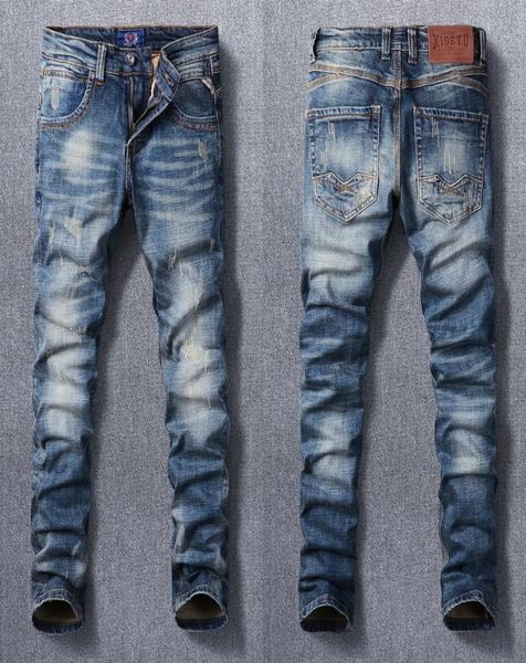 men039s jeans italian style fashion men retro dark blue elastic slim fit ripped vintage designer casual cotton denim pants4124303
men039s jeans italian style fashion men retro dark blue elastic slim fit ripped vintage designer casual cotton denim pants4124303