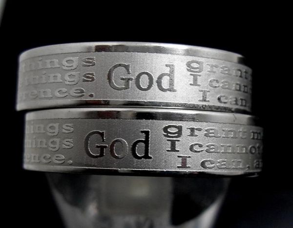 30pcs english etched serenity prayer rings stainless steel religious christian rings faith bible verse whole men women jewelry6597947, Silver
30pcs english etched serenity prayer rings stainless steel religious christian rings faith bible verse whole men women jewelry6597947, Silver