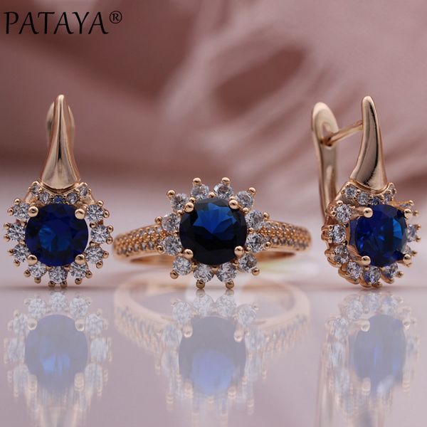 wedding jewelry sets pataya 585 rose gold color women fashion set gift dark blue round natural zircon sunflower drop earrings ring 230717, Slivery;golden
wedding jewelry sets pataya 585 rose gold color women fashion set gift dark blue round natural zircon sunflower drop earrings ring 230717, Slivery;golden