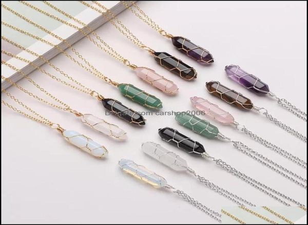 pendant necklaces hexagonal cylindrical crystal necklace natural stone wire wrap for women men fashion jewelry drop delivery 2021 2647169, Silver
pendant necklaces hexagonal cylindrical crystal necklace natural stone wire wrap for women men fashion jewelry drop delivery 2021 2647169, Silver