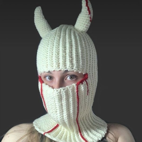 fashion face masks neck gaiter little devil hat halloween balaclava devil horn balaclava funny hat halloween 230717