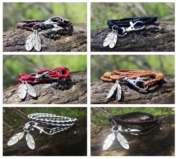 sleeve leather rope multilayer braided bracelet feather key chain leather bracelet fb023 mix order 20 pieces a lot beaded str2077357, Black
sleeve leather rope multilayer braided bracelet feather key chain leather bracelet fb023 mix order 20 pieces a lot beaded str2077357, Black