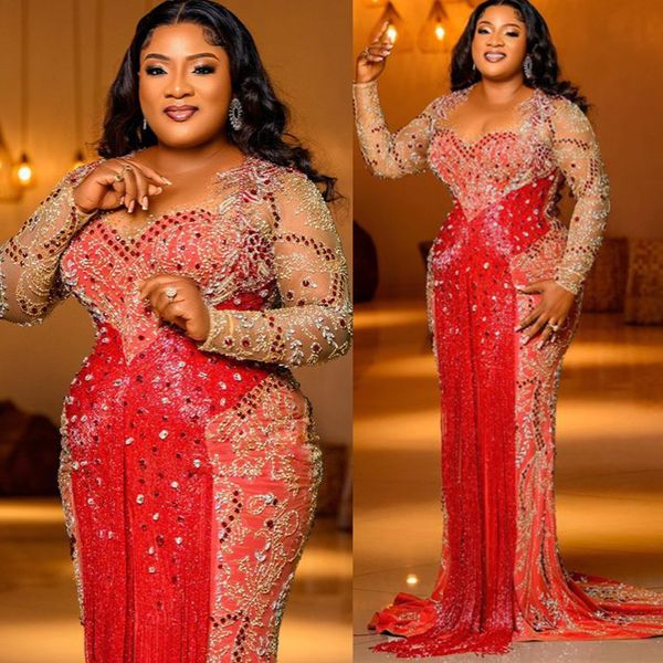 2023 aso ebi mermaid red prom dress beaded crystals evening formal party second reception birthday engagement gowns dresses robe de soiree z, Black
2023 aso ebi mermaid red prom dress beaded crystals evening formal party second reception birthday engagement gowns dresses robe de soiree z, Black