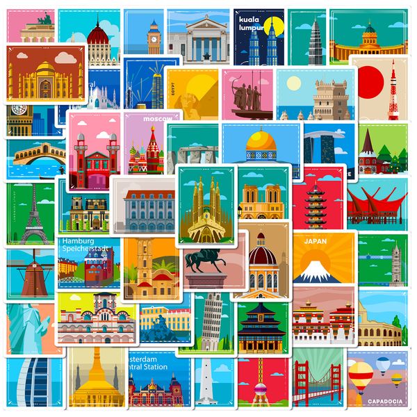50pcs landmark poster stickers waterproof vinyl stickers non-random for car bike luggage lapskateboard scrapbook water bottle decal
50pcs landmark poster stickers waterproof vinyl stickers non-random for car bike luggage lapskateboard scrapbook water bottle decal