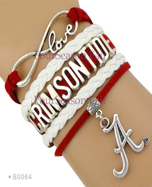 custom infinity love alabama state crimson tide rolltide team football bracelet leather adjustable bangles for football fan1513740, Golden;silver
custom infinity love alabama state crimson tide rolltide team football bracelet leather adjustable bangles for football fan1513740, Golden;silver