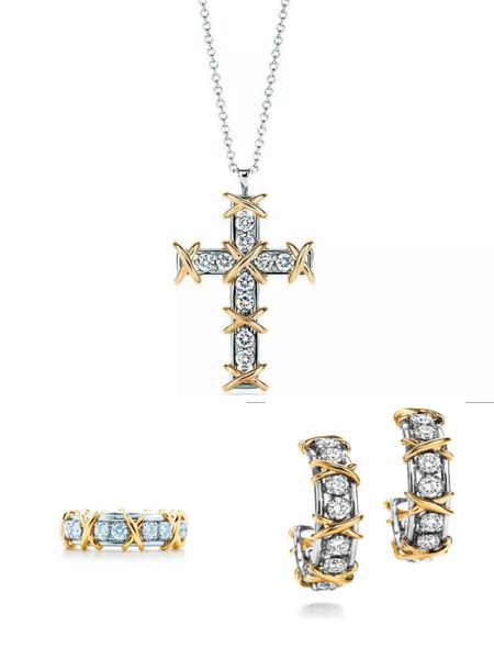 gold silver necklace bracelet cross set diamonds hardware designer necklaces for women men couple fashion wedding party valentine gifts enga
gold silver necklace bracelet cross set diamonds hardware designer necklaces for women men couple fashion wedding party valentine gifts enga