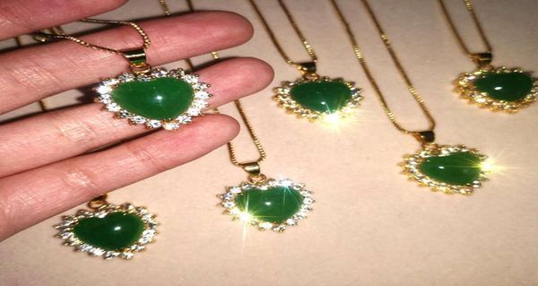 jialin jewelry chine jade fashion green jade 18k gold plated natural jade heart pendants diamond around heart pendant necklace5393465, Silver
jialin jewelry chine jade fashion green jade 18k gold plated natural jade heart pendants diamond around heart pendant necklace5393465, Silver