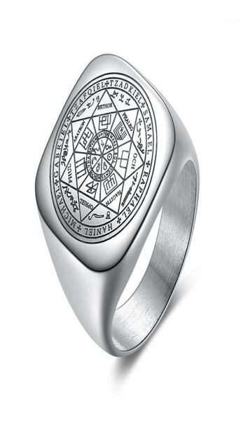 cluster rings solomon for men silver color magic runes stainless steel signet pagan amulet male jewelry13817300, Golden;silver
cluster rings solomon for men silver color magic runes stainless steel signet pagan amulet male jewelry13817300, Golden;silver