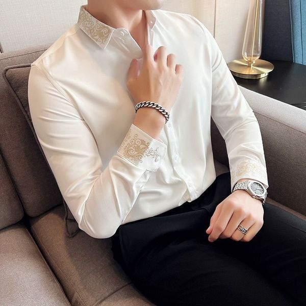 men's t shirts 2023 autumn solid long sleeve dress shirt men clothing simple fashion slim fit casual formal wear office blouse homme h4, White;black
men's t shirts 2023 autumn solid long sleeve dress shirt men clothing simple fashion slim fit casual formal wear office blouse homme h4, White;black