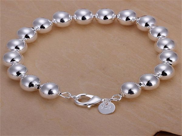 10pcslot whole 925 sterling silver plated 10m bead bracelet solid lknspch1367588920, Black
10pcslot whole 925 sterling silver plated 10m bead bracelet solid lknspch1367588920, Black