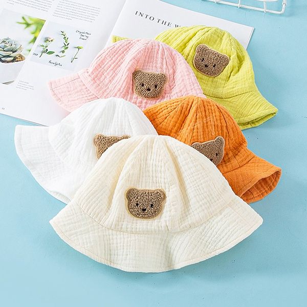 korean bear baby bucket hat solid color cartoon fisherman cap for toddler boy girl summer thin kids panama sun caps, Yellow
korean bear baby bucket hat solid color cartoon fisherman cap for toddler boy girl summer thin kids panama sun caps, Yellow