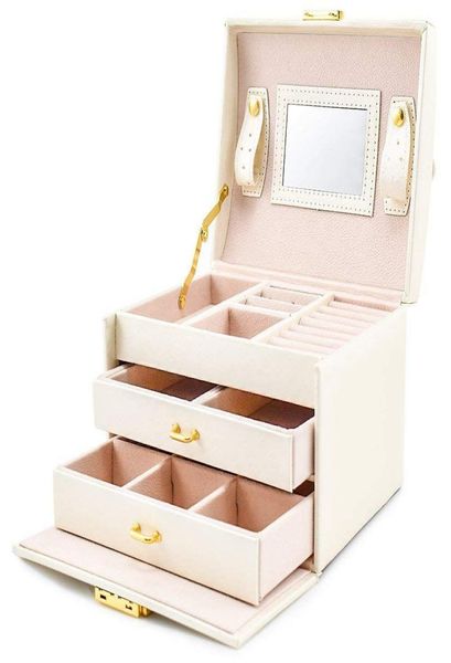 jewelry box case boxes makeup box jewelry and cosmetics beauty case with 2 drawers 3 layers1655417, Black;white
jewelry box case boxes makeup box jewelry and cosmetics beauty case with 2 drawers 3 layers1655417, Black;white