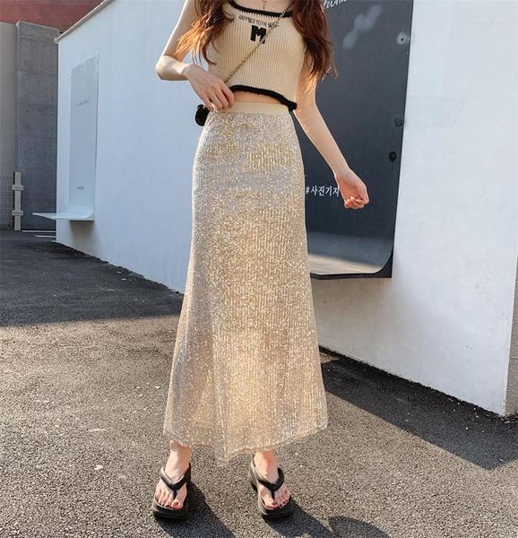 skirts summer korean elegant sequined fishtail hip warp women waist slimming vintage midi skirt female 2023, Black
skirts summer korean elegant sequined fishtail hip warp women waist slimming vintage midi skirt female 2023, Black
