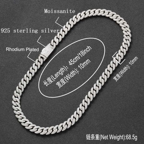 bes custom hip hop 10mm 925 sterling silver moissanite men chains necklace jewelry cuban link chain
bes custom hip hop 10mm 925 sterling silver moissanite men chains necklace jewelry cuban link chain