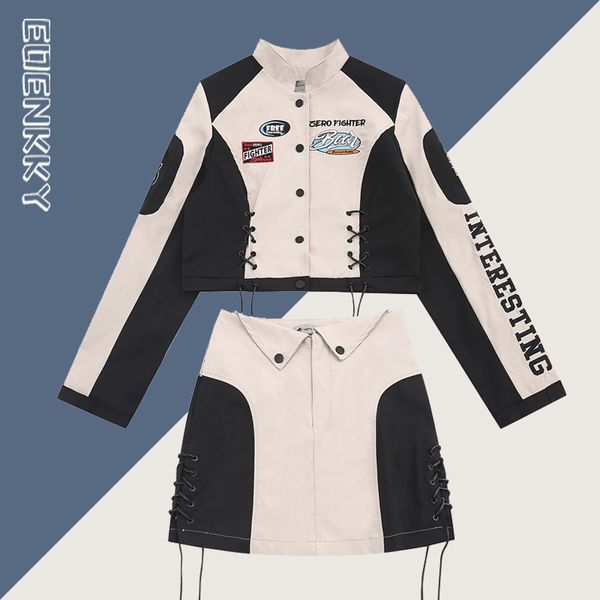 plus size dresses bomber jacket set women racing varsity short jackets and mini skirt y2k woman loose retro embroidery outwear suit 230717, Black
plus size dresses bomber jacket set women racing varsity short jackets and mini skirt y2k woman loose retro embroidery outwear suit 230717, Black